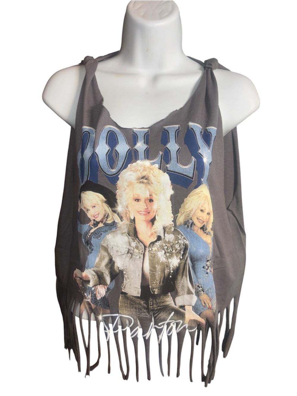 Dolly Parton Graphic Fringe Tank Top